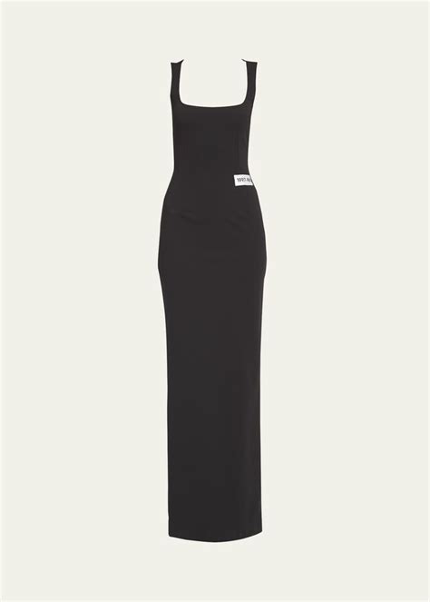 Dolce Gabbana Stretch Jersey Column Dress With Year Patch Shopstyle