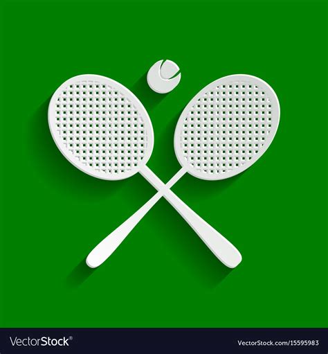 Two Tennis Racket With Ball Sign Paper Royalty Free Vector