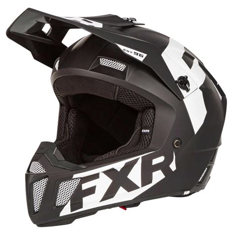 FXR MX Helmet Clutch CX Matte Black White Maciag Offroad