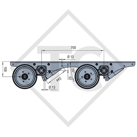 Essieu tandem SWING 3500kg freiné type d essieu CB 2 1805 4021532