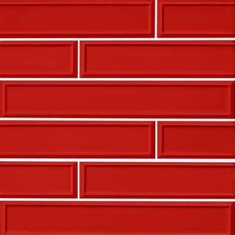 Imperial Red Frame Gloss Ceramic Subway Wall Tile 4 X 24 In The Tile Shop