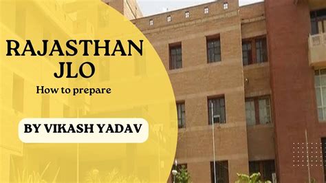 How To Prepare For Rajasthan Jlo Law By Vikash Yadav Youtube