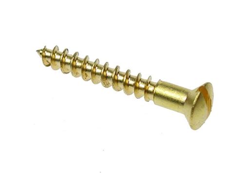 Raised Slotted Countersunk Woodscrews Solid Brass