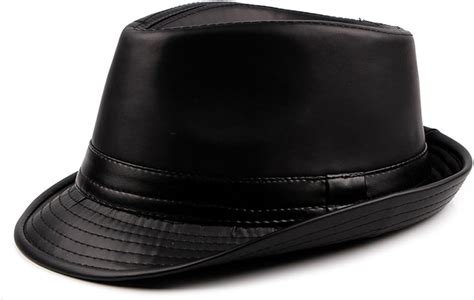 Cuero Pu Sombreros Fedora Hombres Chicos Invierno Sombreros Trilby