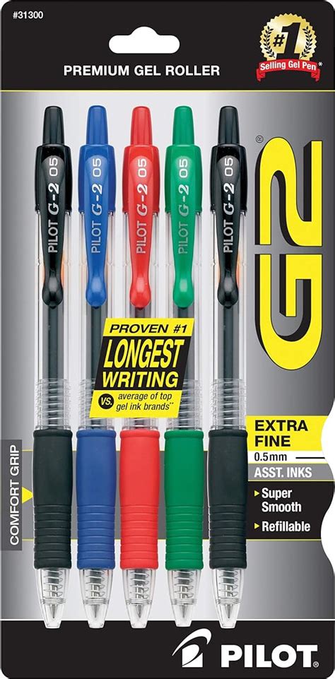 Pilot G2 Premium Refillable And Retractable Rolling Ball Gel Pens Extra