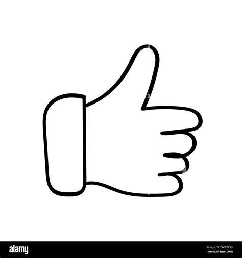 Hand Drawn Flat Icon For Thumbs Up Stock Vector Image And Art Alamy