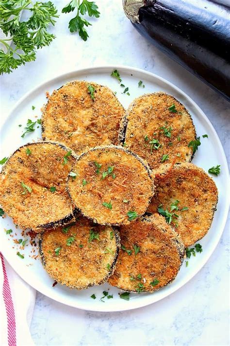 Garlic Parmesan Baked Eggplant Recipe Crispy Baked Not Fried