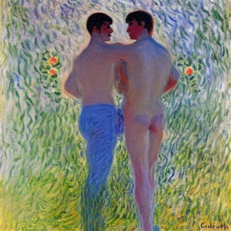 Gay Lovers In By Claude Monet Stable Diffusion