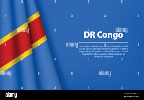 Wave Flag Of Dr Congo With Copyspace Background Banner Or Ribbon