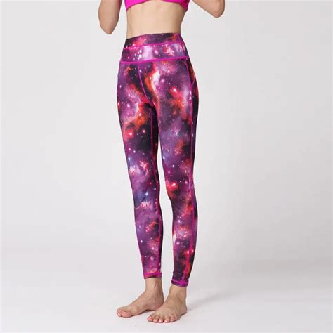 Jvnengpopo Galaxy Printed Leggings High Waist Women Workout Leggings Sexy Skinny Pants Sporting