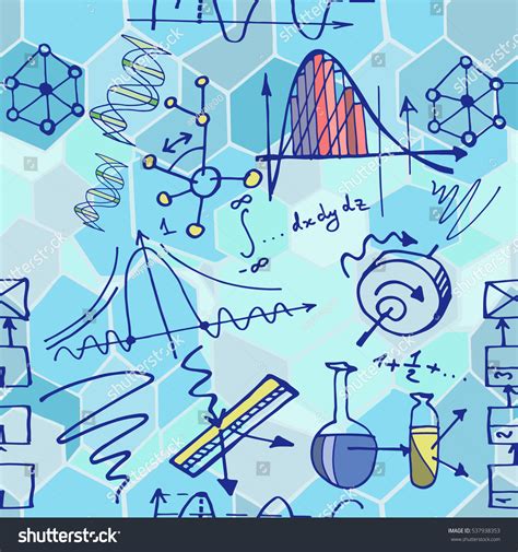 Nanotechnology Physics Seamless Pattern Sketch Elements Stock Vector Royalty Free 537938353