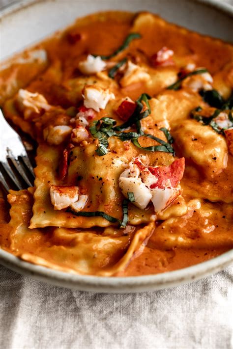 Lobster Ravioli In Vodka Sauce Cooking With Cocktail Rings