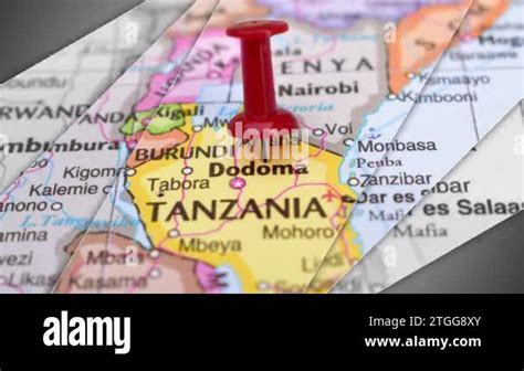 A Elegant Slide Animation Of Push Pin Pointing Geographic Area Dodoma