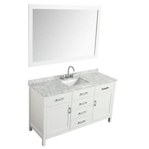 Beaumont Decor Hampton 61 In White Undermount Single Sink Bathroom