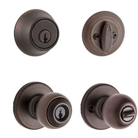 Kwikset 690 Polo Keyed Entry Knob And Sgl Cyl Deadbolt Combo Pack In Vb