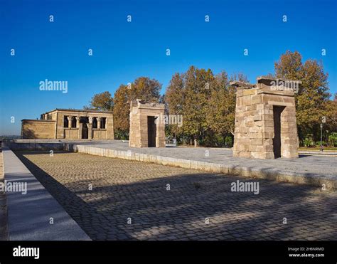 Temple Of Debod At Daylight Madrid Spain Stock Photo Alamy