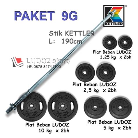 Jual Paket 9G Dumbbell Set Stik KETTLER Dumbell Dambel Barbel Barbell