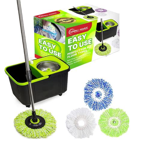 Simpli Magic Spin Mop Cleaning System With Bucket Wring Handle