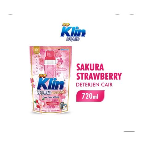 Jual So Klin Liquid Softergent Deterjen Cair Sakura Strawberry 720ml