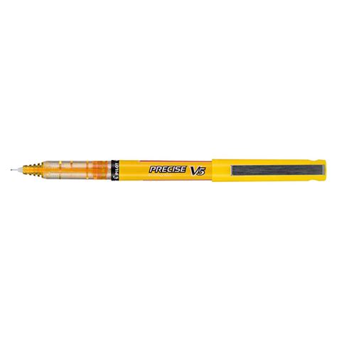 Pilot Precise V5 Extra Fine Yellow Rolling Ball Pen 05mm