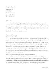 Colligative Properties Docx Colligative Properties Experiment 14 1 29