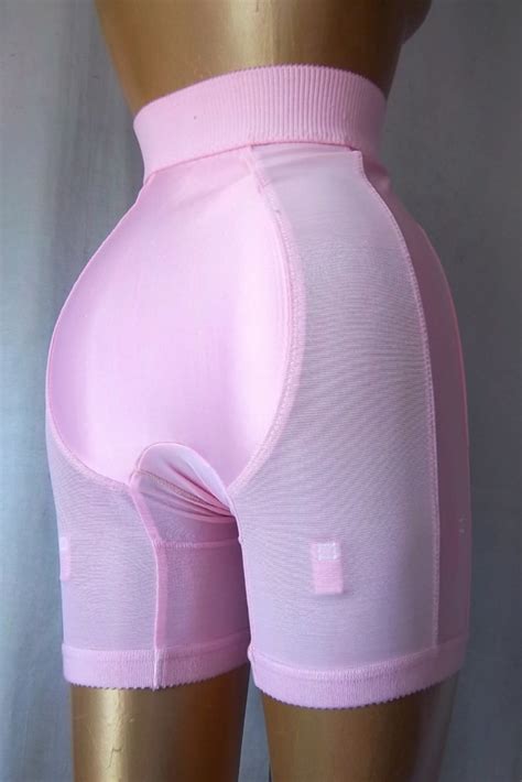 Highwaist Pink Satin Paneled Vintage Long Leg Girdle Shaper Panties 6968 Hot Sex Picture