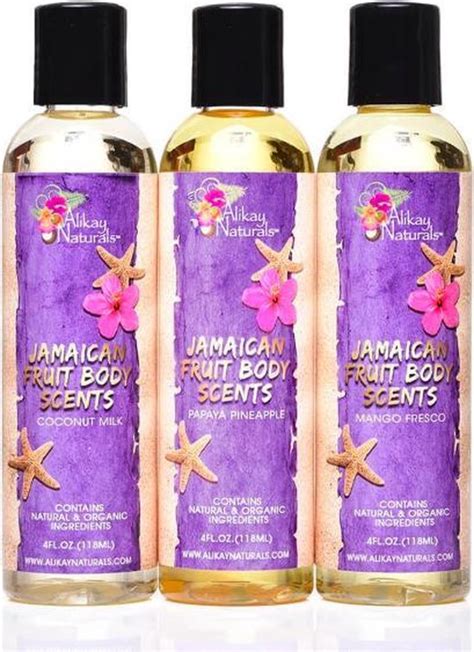 Alikay Naturals Jamaican Fruits Scented Body Oils Set 3x 118ml