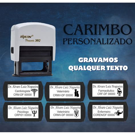 Carimbo Nykon 302 PERSONALIZADO Med 14x38mm Shopee Brasil