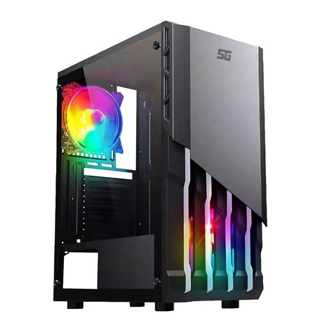 Gabinete Gamer Start The Game Csg Matx Cristal Usb S Fte Negro