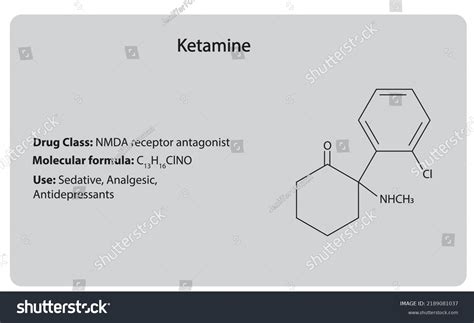 Ketamine Sedative Chemical Structure Drug Class Stock Vector Royalty