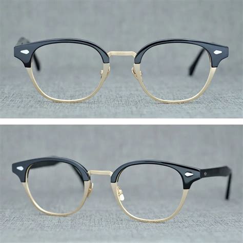 Acetate Glasses Frame Men Women Vintage Half Rim Eye Glasses Optical