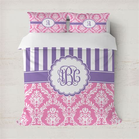 Pink And Purple Damask Duvet Cover Personalized Youcustomizeit