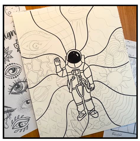 How To Make a Trippy Astronaut - the cozy art teacher blog