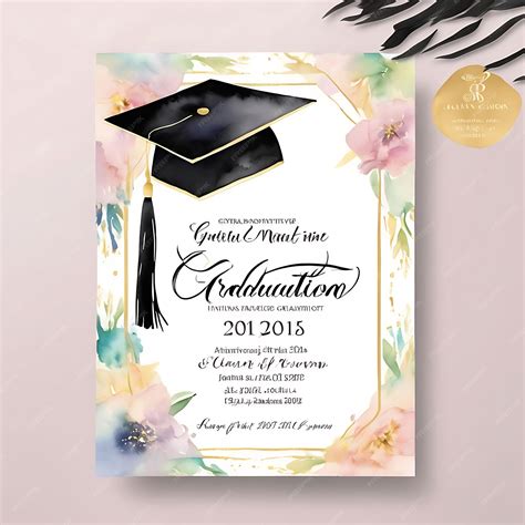 Premium Photo | A graduation invitation for a graduation ceremony with ...