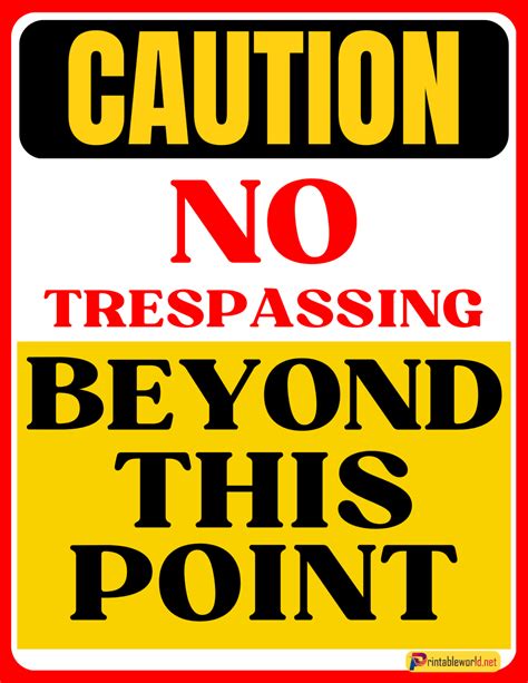 Printable No Trespassing Sign Printable World