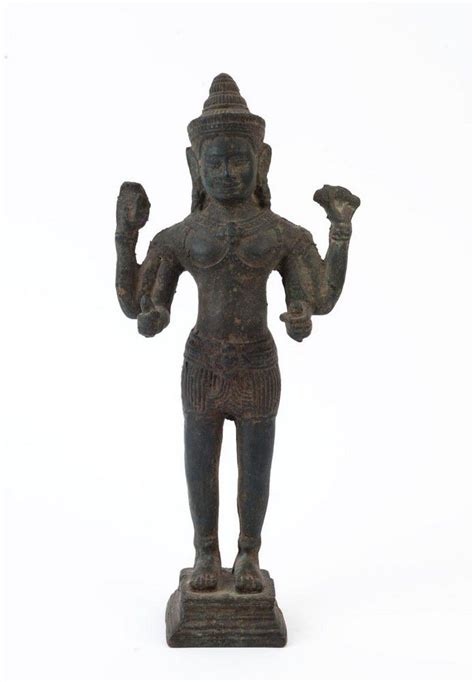 Cambodian Khmer Bronze Statue 19th20th Century 25cm High Bronze