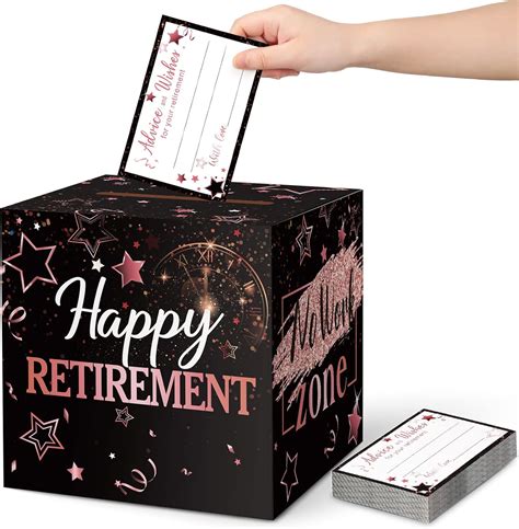 Funrous 51 Pcs Retirement Card Box Happy Retirement Party Favors Well