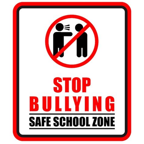 Premium Vector | Stop Bullying, safe school zone, sign and sticker vector