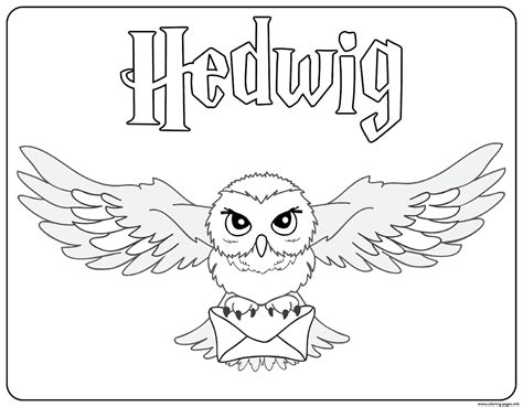 Printable Harry Potter Hedwig Coloring Page Free Printable Coloring