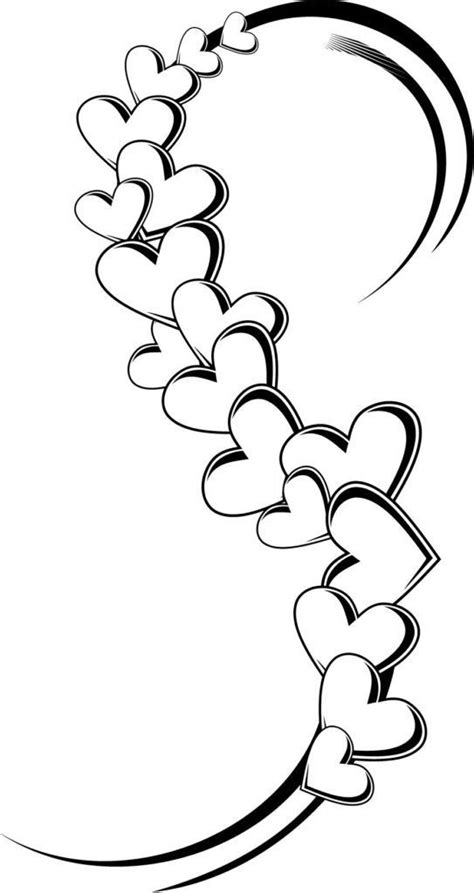 A Bunch Of Hearts Hanging From The Side Of A Heart Shaped Balloon In