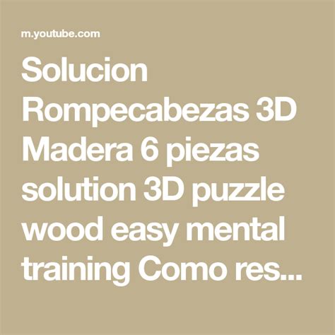 Solucion Rompecabezas D Madera Piezas Solution D Puzzle Wood Easy