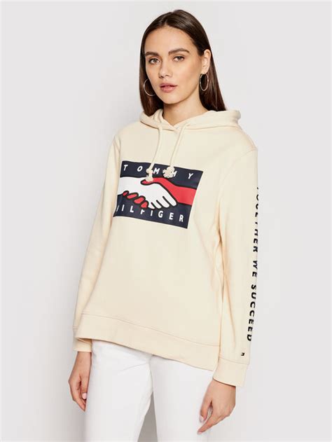 Tommy Hilfiger Sweatshirt Aco Earth Day WW0WW32330 Beige Regular Fit