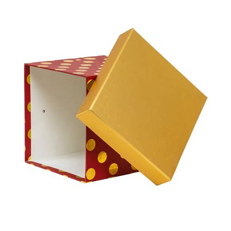Set 3 Cutii Cu Forma Patrata Cu Buline Si Snur Cd4956rosu Emagro