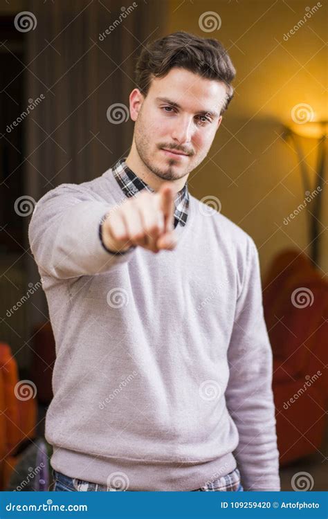 Handsome Young Man Pointing Finger At You Smiling Stock Photo Image