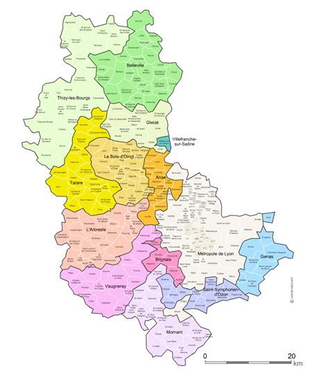 Carte Des Nouveaux Cantons Du Rhône Avec Villes Et Communes