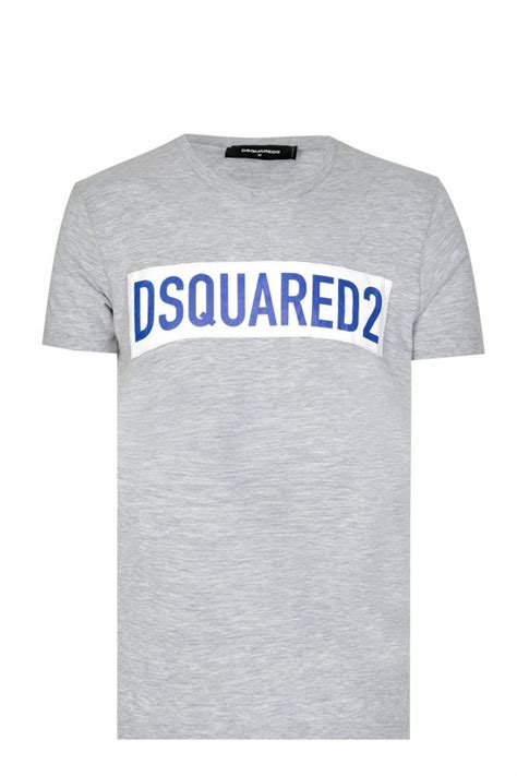 Dsquared2 Chest Print Logo T Shirt Grey Clothing From Circle Fashion Uk