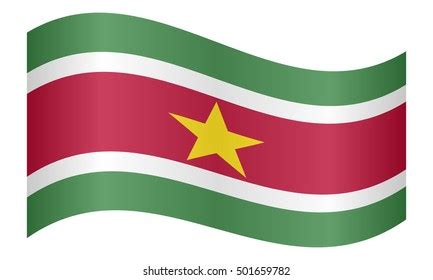 Flag Suriname Waving National Flag Suriname Stock Vector Royalty Free