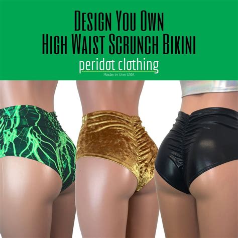 DESIGN Your Own Scrunch Bikini CHOOSE Your RISE Ruched Brazilian Bikini Bottom Rave