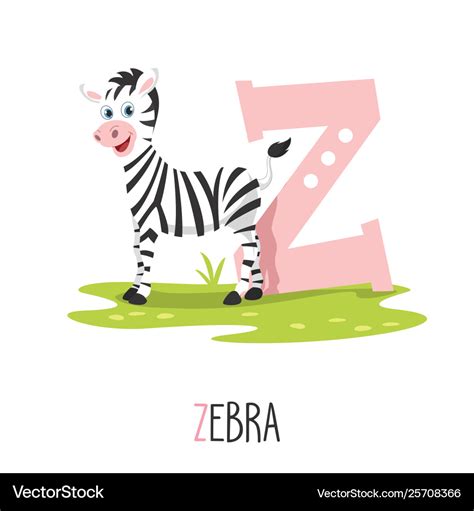 Alphabet letter z and zebra Royalty Free Vector Image