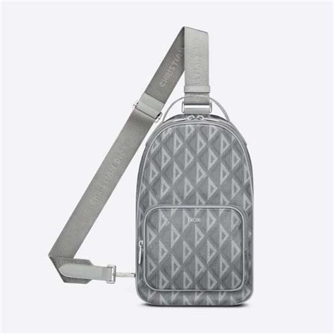 Dior Men Mini Rider Backpack Dior Gray Cd Diamond Canvas